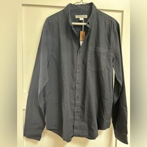 Outerknown mens washed black recycled cotton button down. NWT